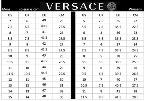 Versace sizing guide